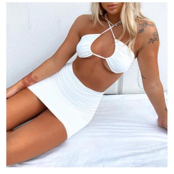 outcast clothing Dresses & Skirts - Her Moment White Two Piece Skirt Set